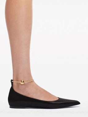 Ferragamo Cable-Link Chain Leather Ballerina Shoes Pack Easy waterproof