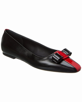Ferragamo Siwar Bow Leather Ballet Flat Chic Fit Shoes Light Walking