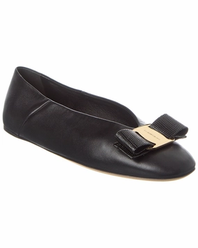 Ferragamo Vara Bow Leather Ballet Flat Street Beat