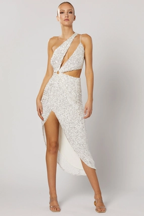 Quest Cutout Dress - White Lounge Fit