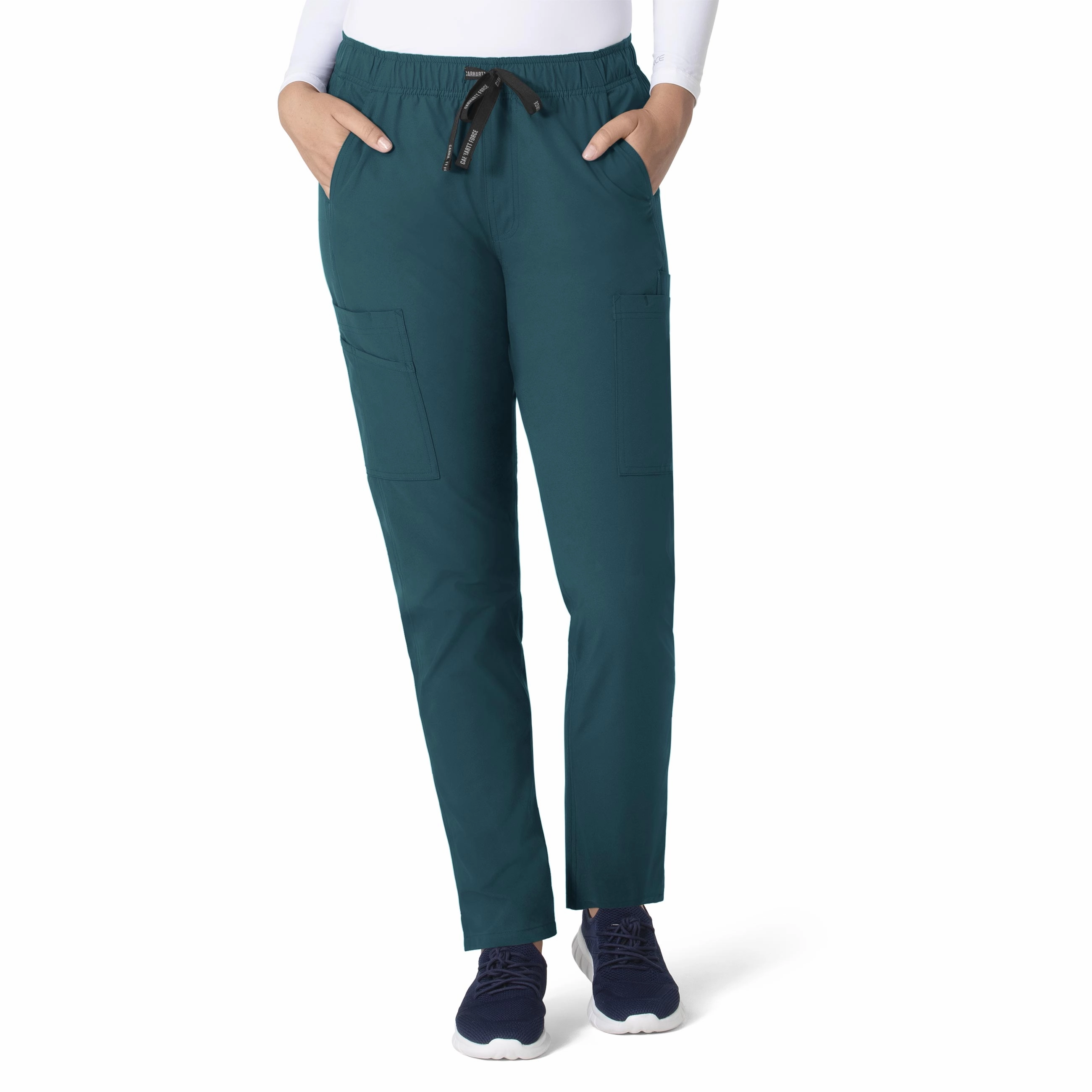 Slimline Fit Walk Friendly Carhartt Force Essentials Women's Straight Leg Scrub Pant - Caribbean Blue