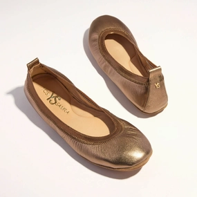 Photo Day Samara Foldable Ballet Flat in Bronze Leather