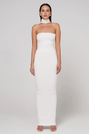 Raine Midi Dress - White Chic and Elegant