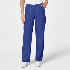 Effortless Style WonderWORK Women's Pull-On Cargo Scrub Pant - Galaxy Blue