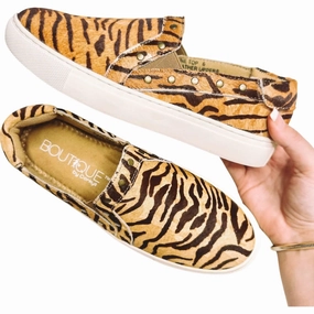 Work Ready Women's Pine Top Slip On Shoes In Hair On Hide Tiger