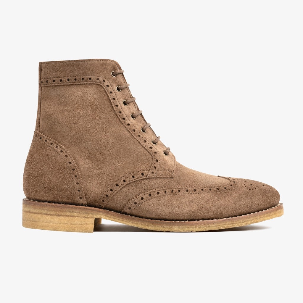 Seamless Comfort Snow Trekker Wingtip | Caramel Suede