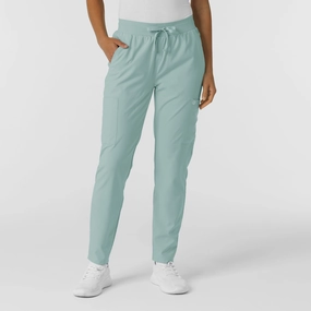 Easy Travel Quick Layering W123 Women's Flex-n-Reach Track Scrub Pant - Sky Blue