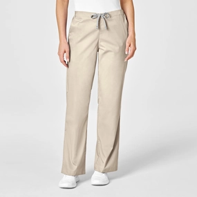 WonderWORK Women's Flare Leg Scrub Pant - Khaki Fit For Movement RecyclablePackaging
