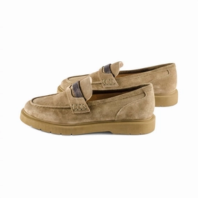 Village Tour Meadow Walk Women's Kimmo Suede Slip On In Khaki