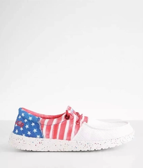 Trail View Easy Slip-On Shoes Women's Wendy Sox Tri America Shoe In Americana