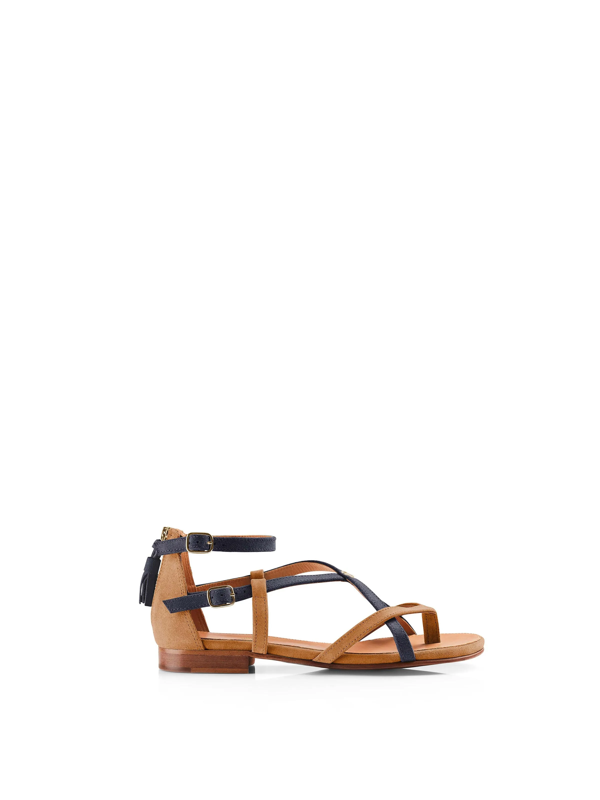 Brancaster - Tan & Navy Footwear for Vacation Stable Step