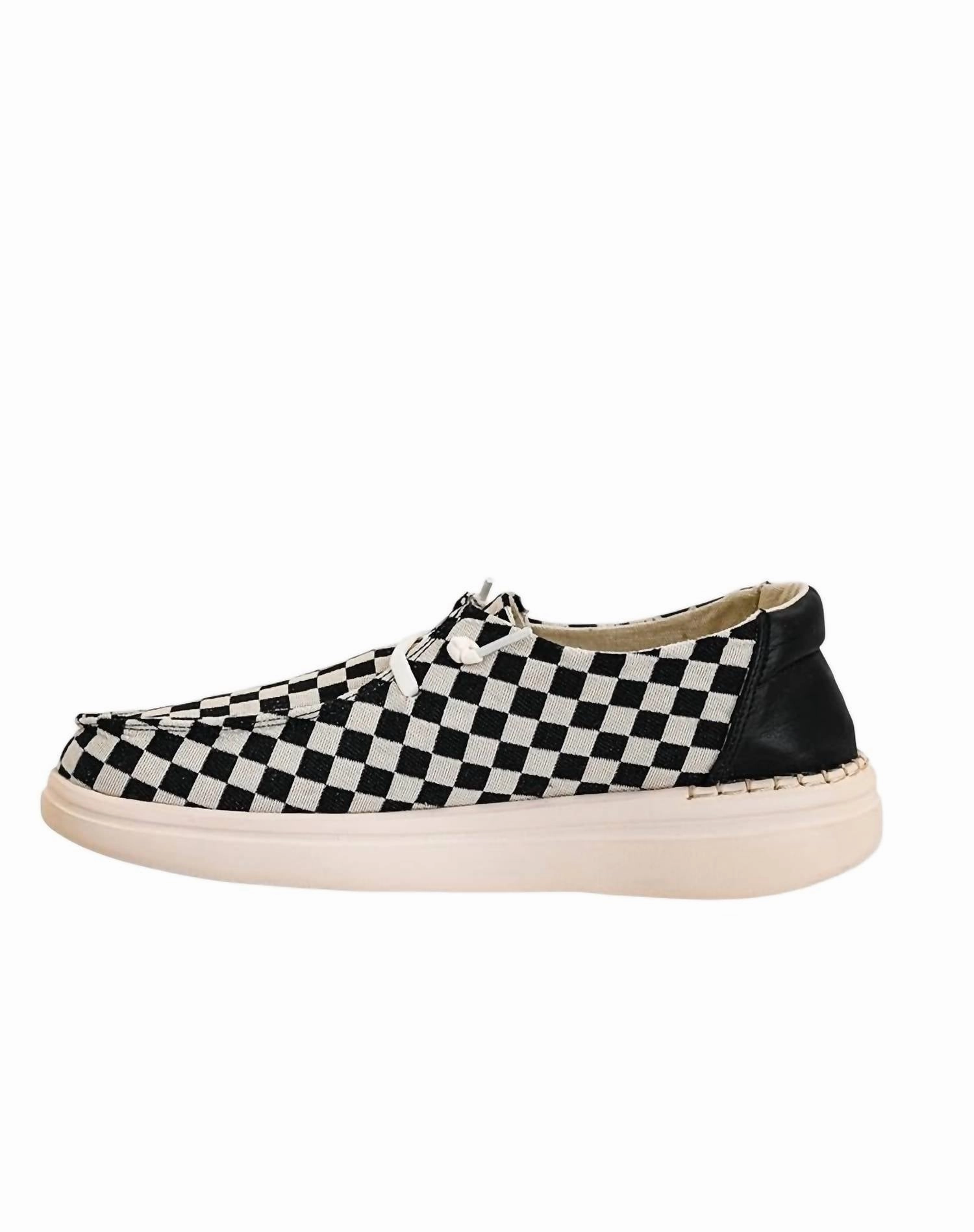Anti Bacterial Women's Kayak 2 Loafer In Black/white Checkered