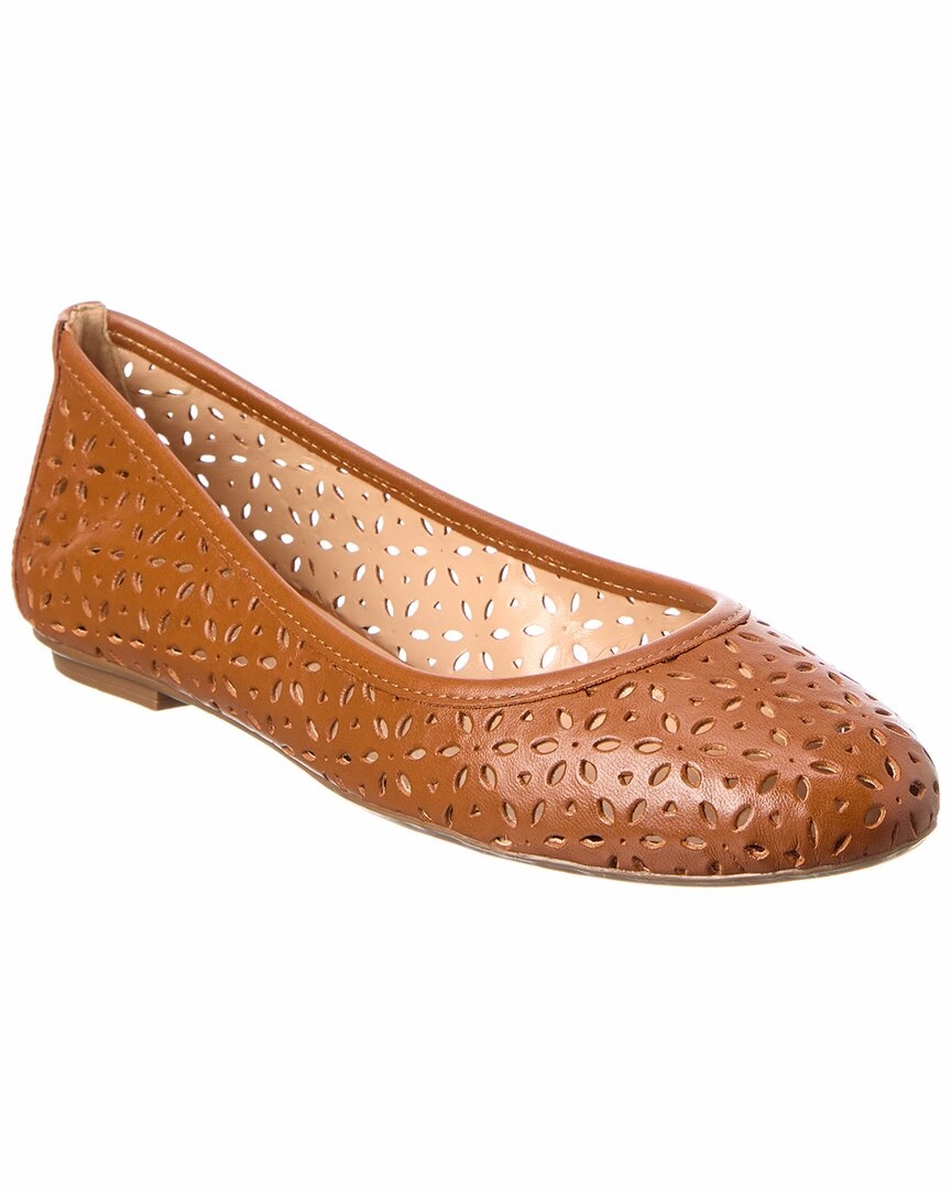 French Sole Leyla Laser Cut Leather Flat Flat Heel padded insole