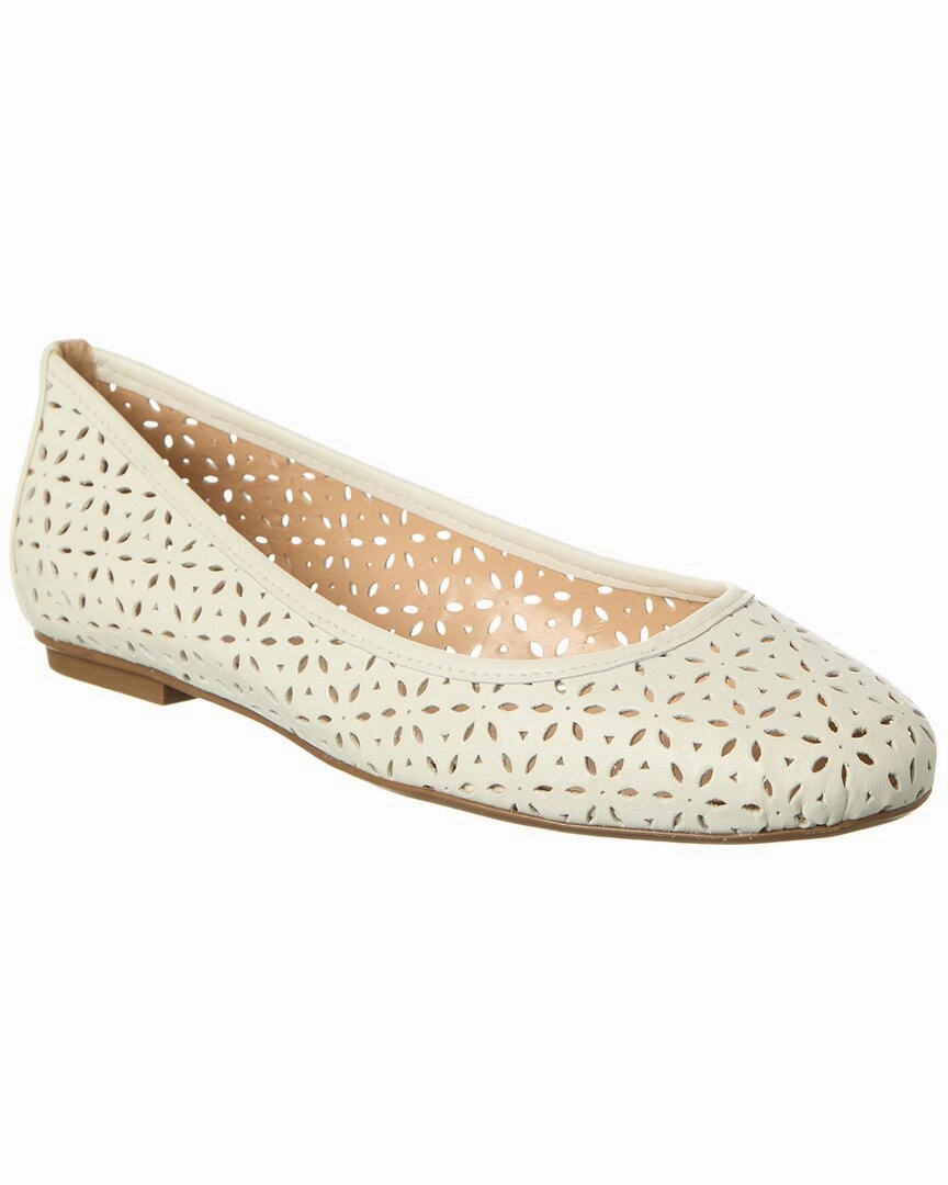 French Sole Leyla Laser Cut Leather Flat Breathable Flats Sun Glow
