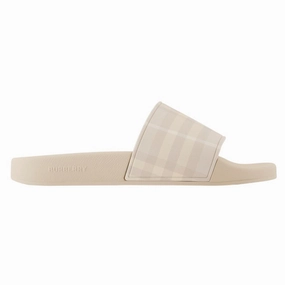 Furley Large Check Sandals - Burberry - Synthetic - Beige Tread Pattern