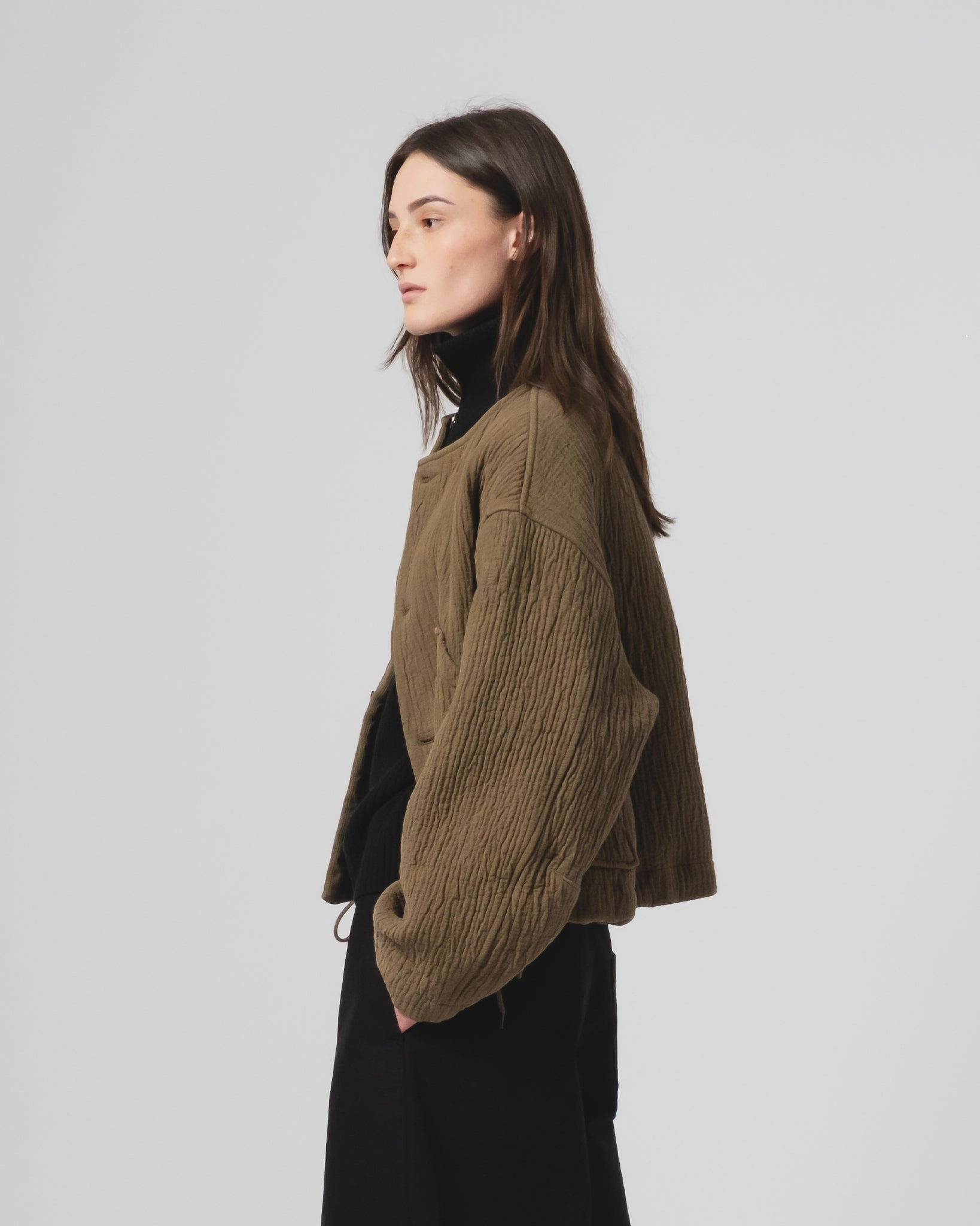 G.o.D Nuclear Jacket F Jord Jacquard Fossil Green Promote Modern Tailoring