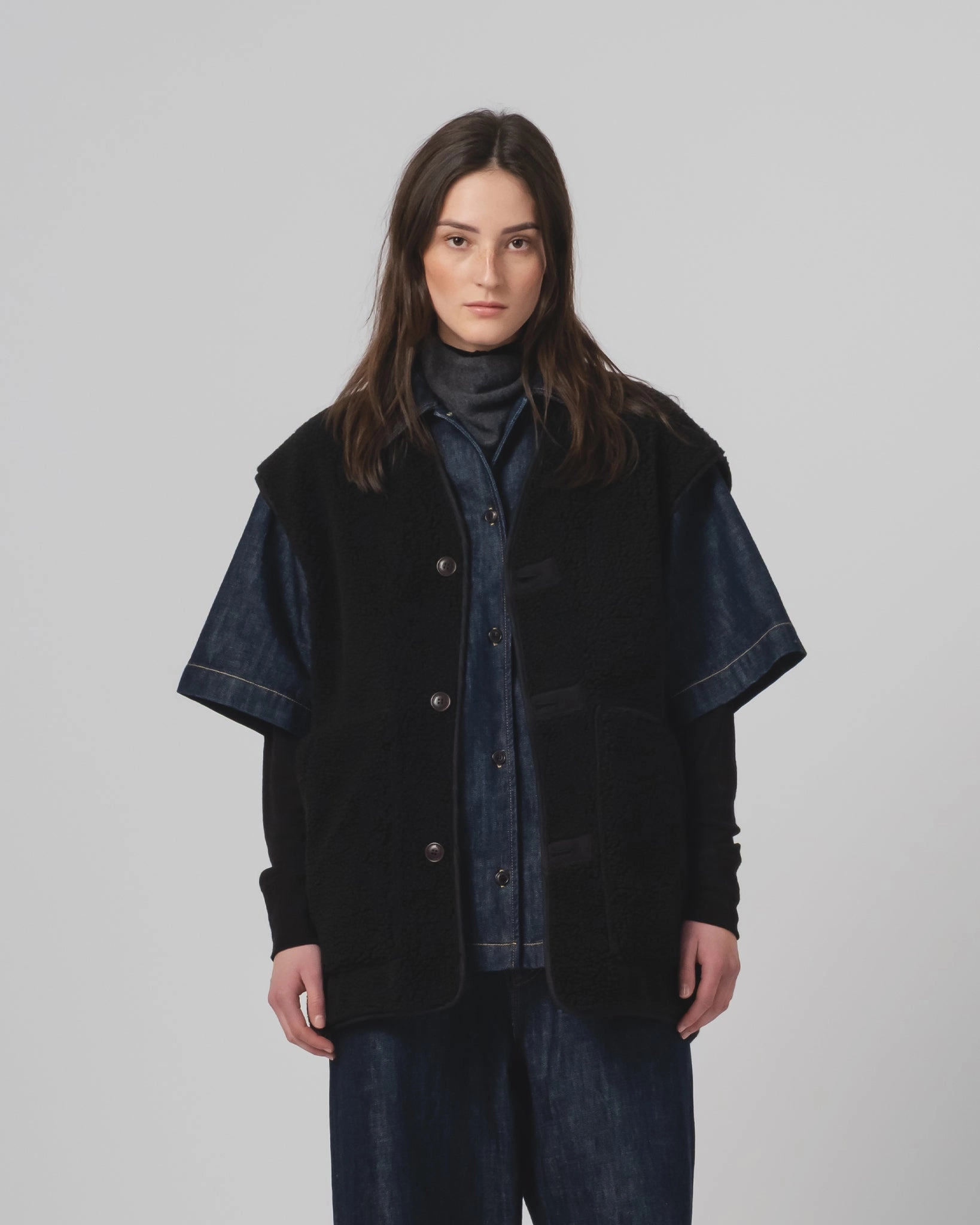 G.o.D Ridge Vest Piumino Nylon Black city lights