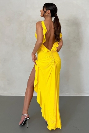 Gabriella Gown - Yellow Stain-Resistant All-Day Wear