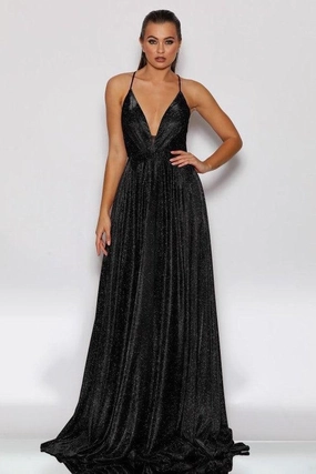 Jadore JX2106 Gown - Black Smooth Texture Elegant Cut