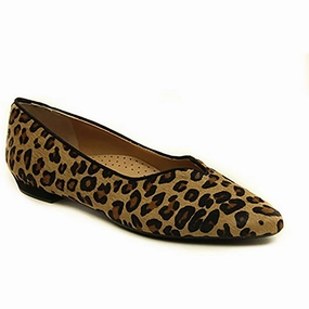 Ganet Womens Leather Slip On Ballet Flats Beer Glow