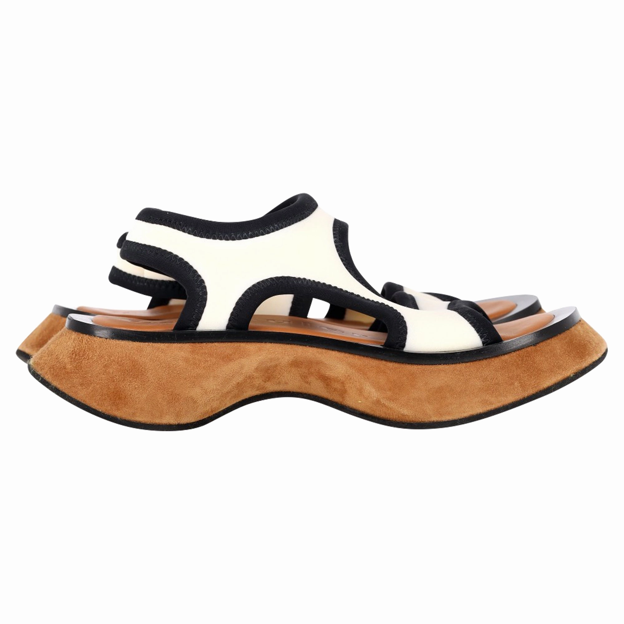 Proenza Schouler Stretch Rec Sandals in White Neoprene Timeless Footwear Spa Mood
