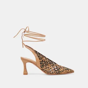 GESICA HEELS BLACK NATURAL WOVEN Slip-On Pumps