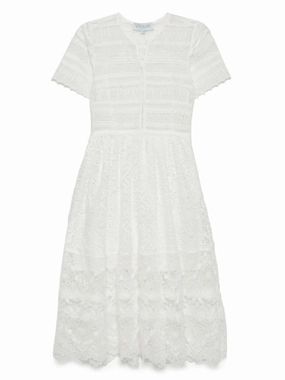 Gianni Midi Dress in White Music-Concert Soft Fabric