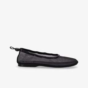 Gill Mesh Black Leather Ballet Flats Marine Cool