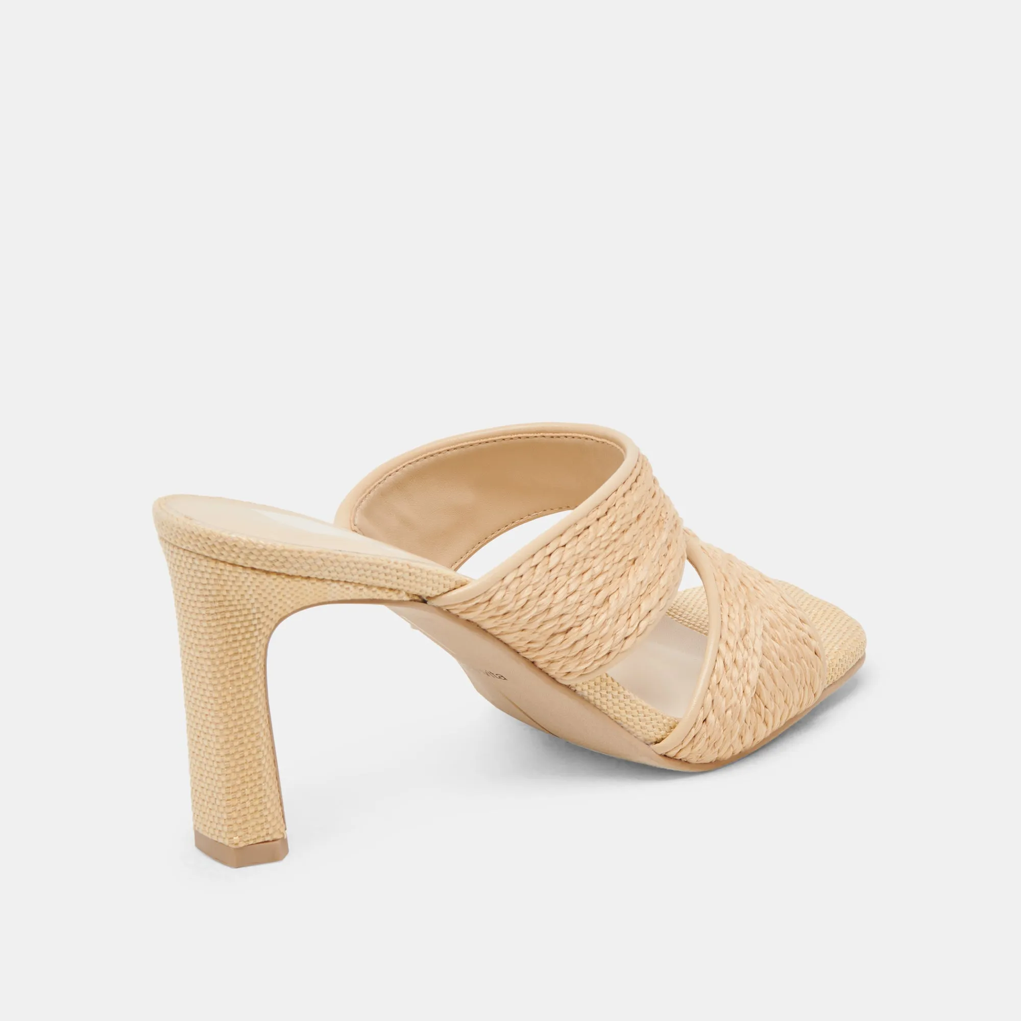 Fashionable Trendy Footwear GITEL WIDE HEELS LT NATURAL RAFFIA