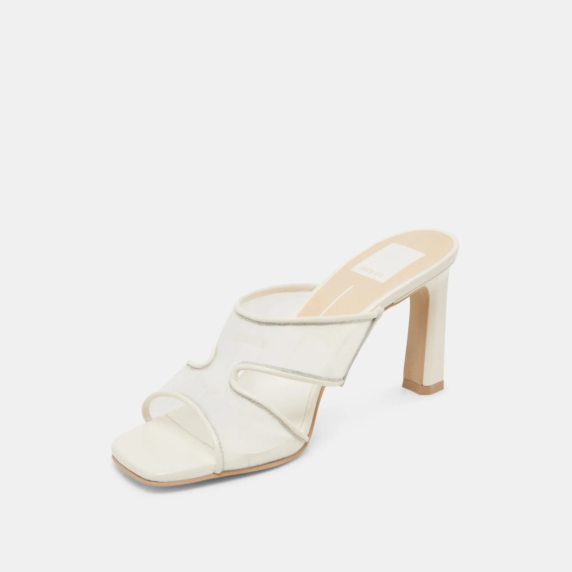 GITEL WIDE HEELS OFF WHITE MESH Night Out Heels