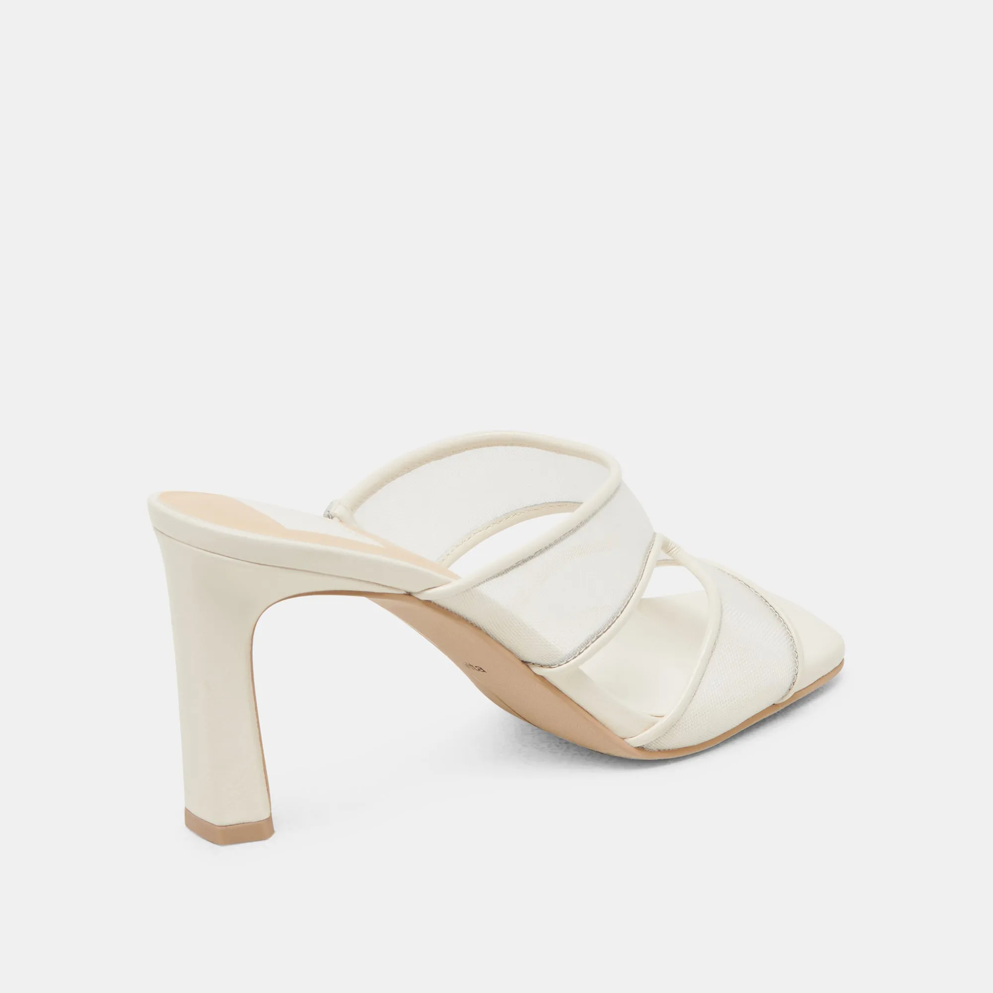 Soft Layers Sexy Platform Heels GITEL WIDE HEELS OFF WHITE MESH