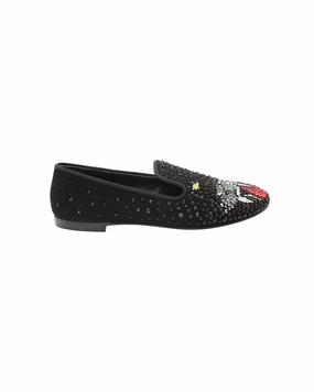 Park Time Trendy Comfort Giuseppe Zanotti Panther Embellished Loafers in Black Suede