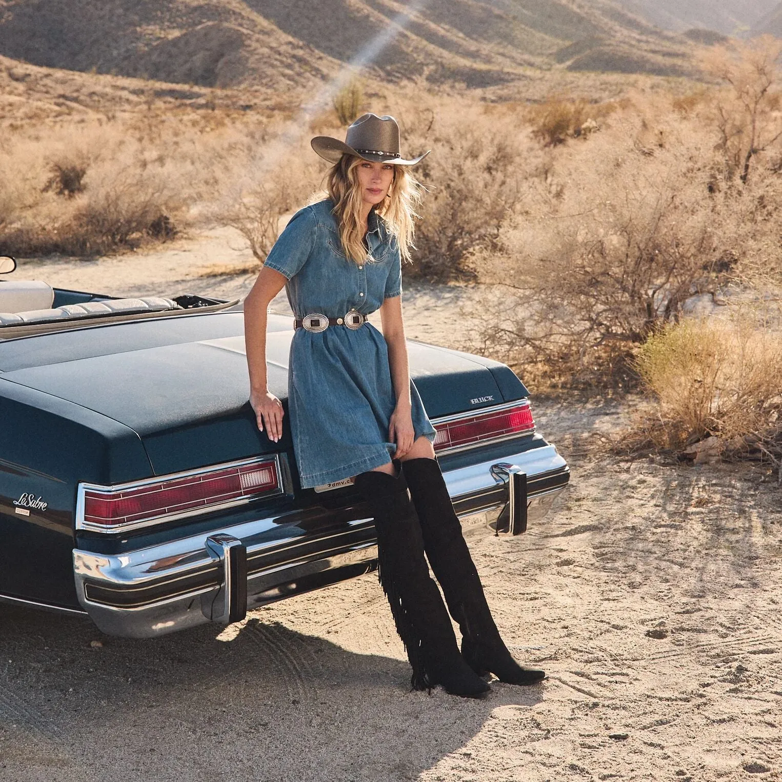 Glam Over-The-Knee Fringe Boot Day Hike Outdoor Explore