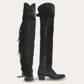 All Season Rain Safe Glam Over-The-Knee Fringe Boot