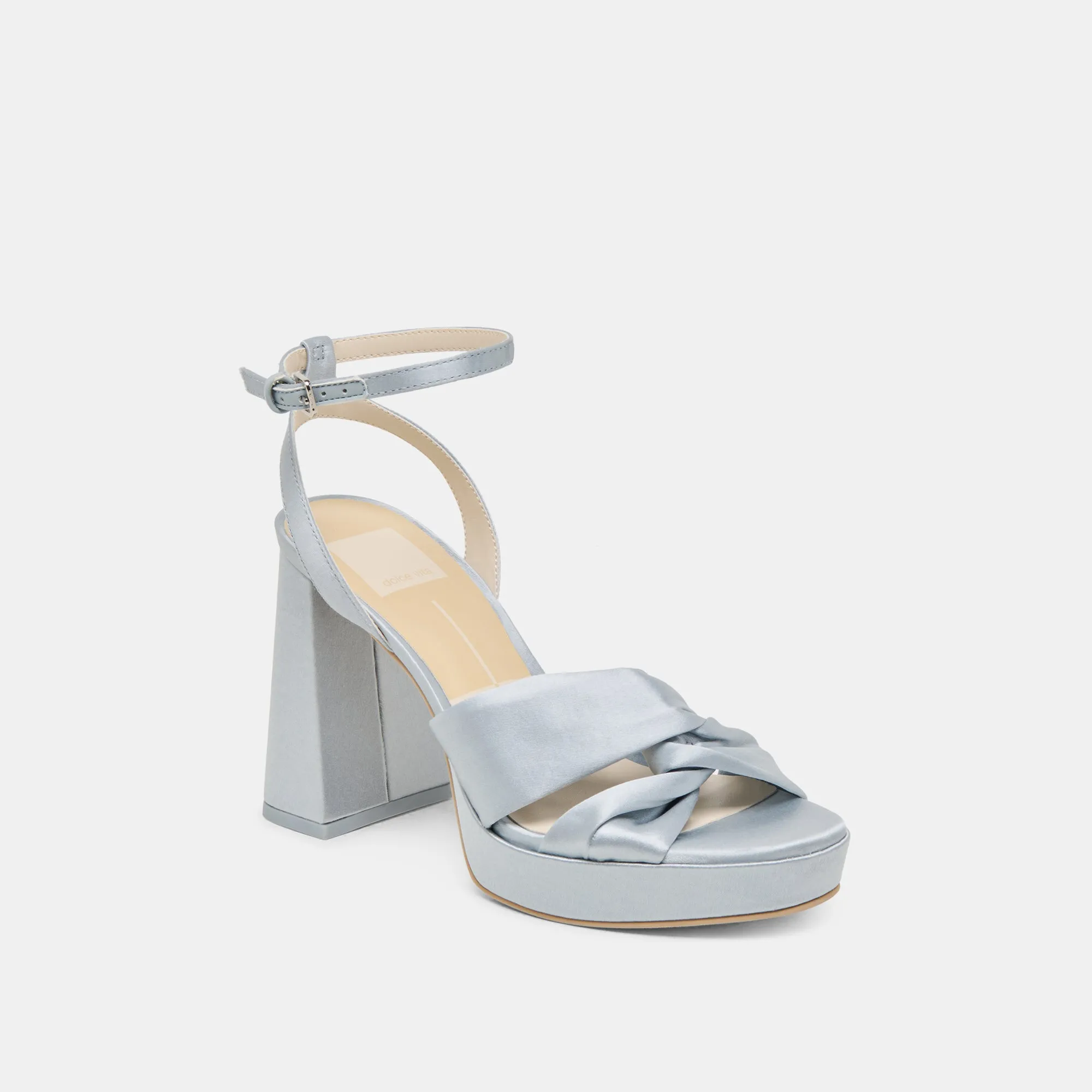 PARLO HEELS LIGHT BLUE SATIN Breathable
