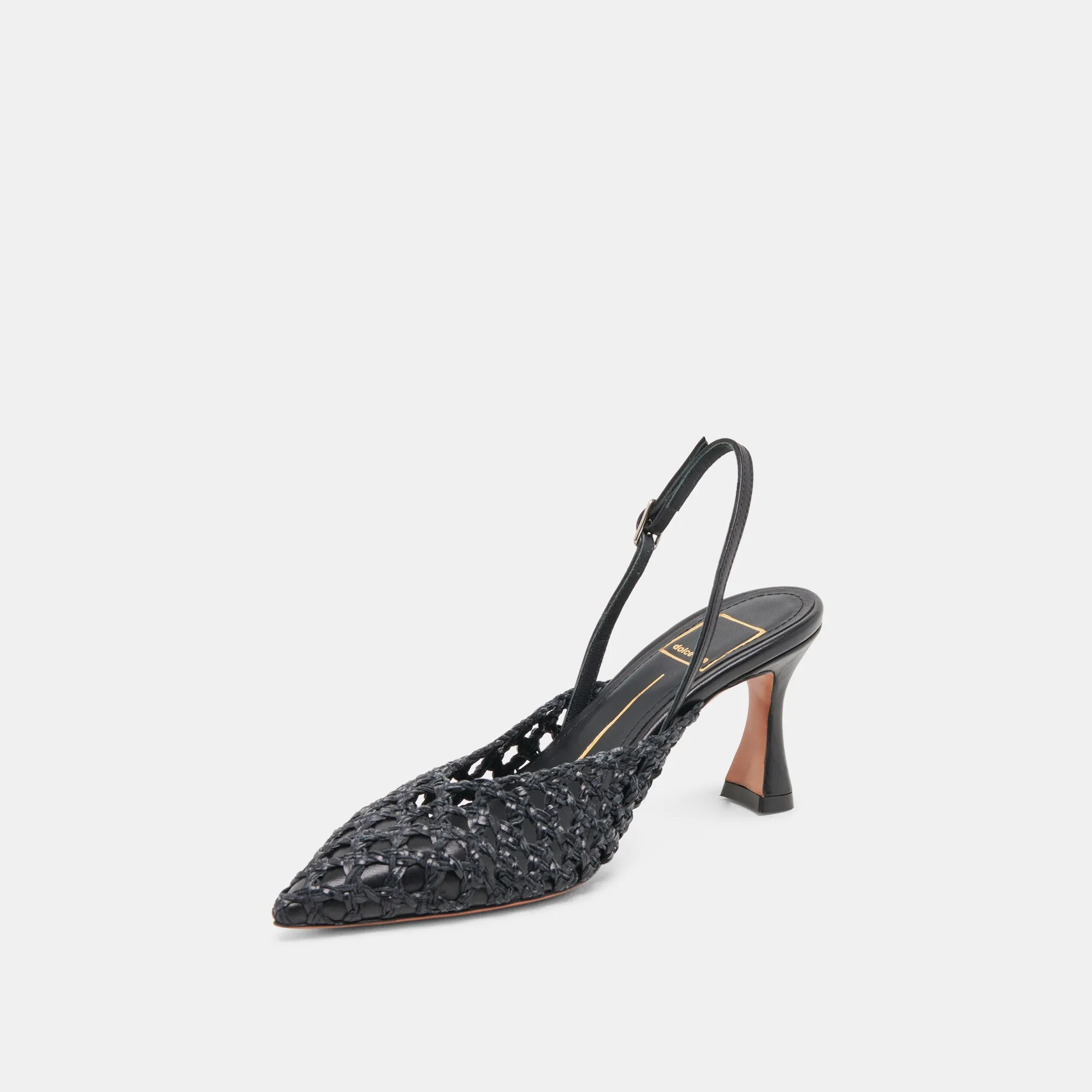 GLORIA HEELS BLACK WOVEN Classic Pumps