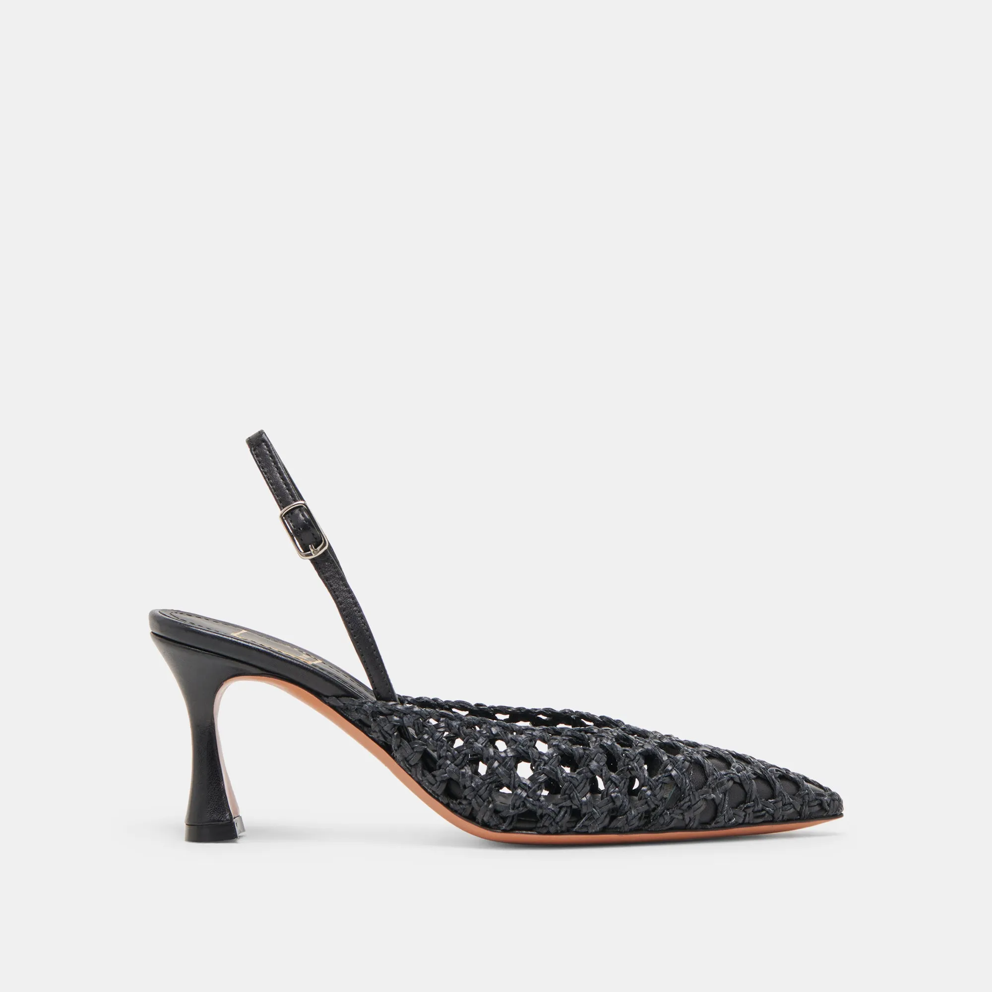 GLORIA HEELS BLACK WOVEN Trendy