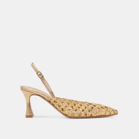 Party Shoes with Heels GLORIA HEELS GOLD WOVEN