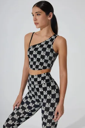 Non-Slip Band Airflow channels Kasia Monogram Off Shoulder Bra - Monogram Black