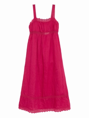 Edge Detail Warm Base Grace Shift Dress in Dragon Fruit