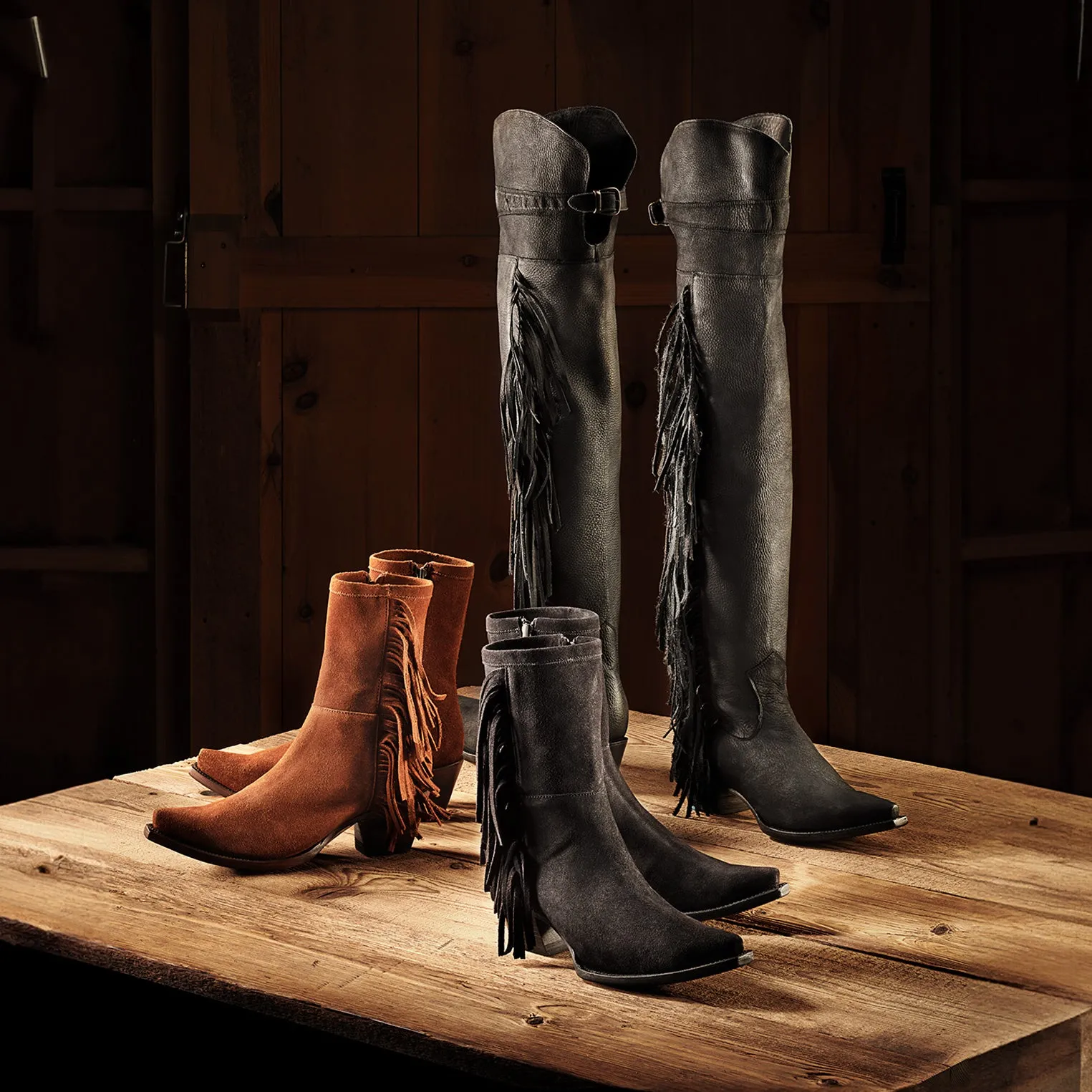 Ranch Wear Chill Weather Halle Suede Fringe Side Zip Boot