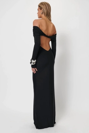 Gwen Gown - Black ContrastStitching Fall Layer