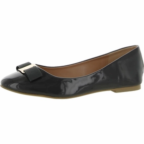 Womens Patent Slip On Ballet Flats Bridge Glow Town Light