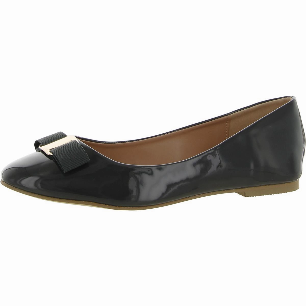 Womens Patent Slip On Ballet Flats Bridge Glow Town Light