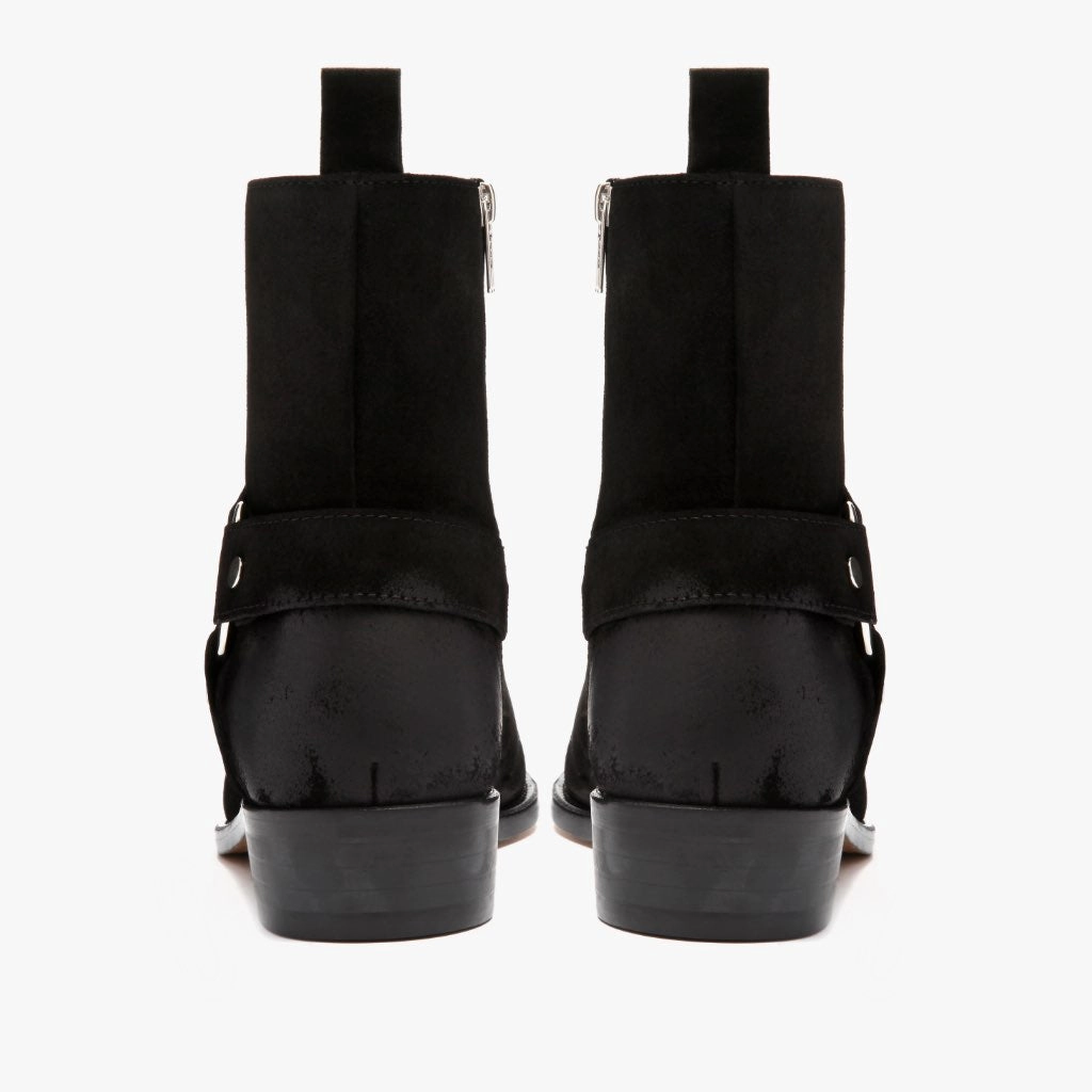 Harness | Black Suede Bold Heel