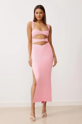 Haru Dress - Powder Pink Fitted Base Perfect Comfort Wear