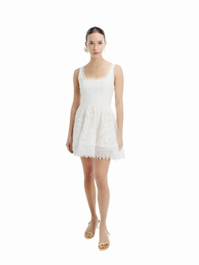 Confident Touch Feminine flowing piece Havana Mini Dress in White