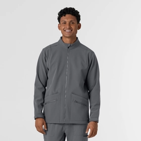 Men's Soft Shell Scrub Jacket - Pewter Timeless Design Insulated Gear