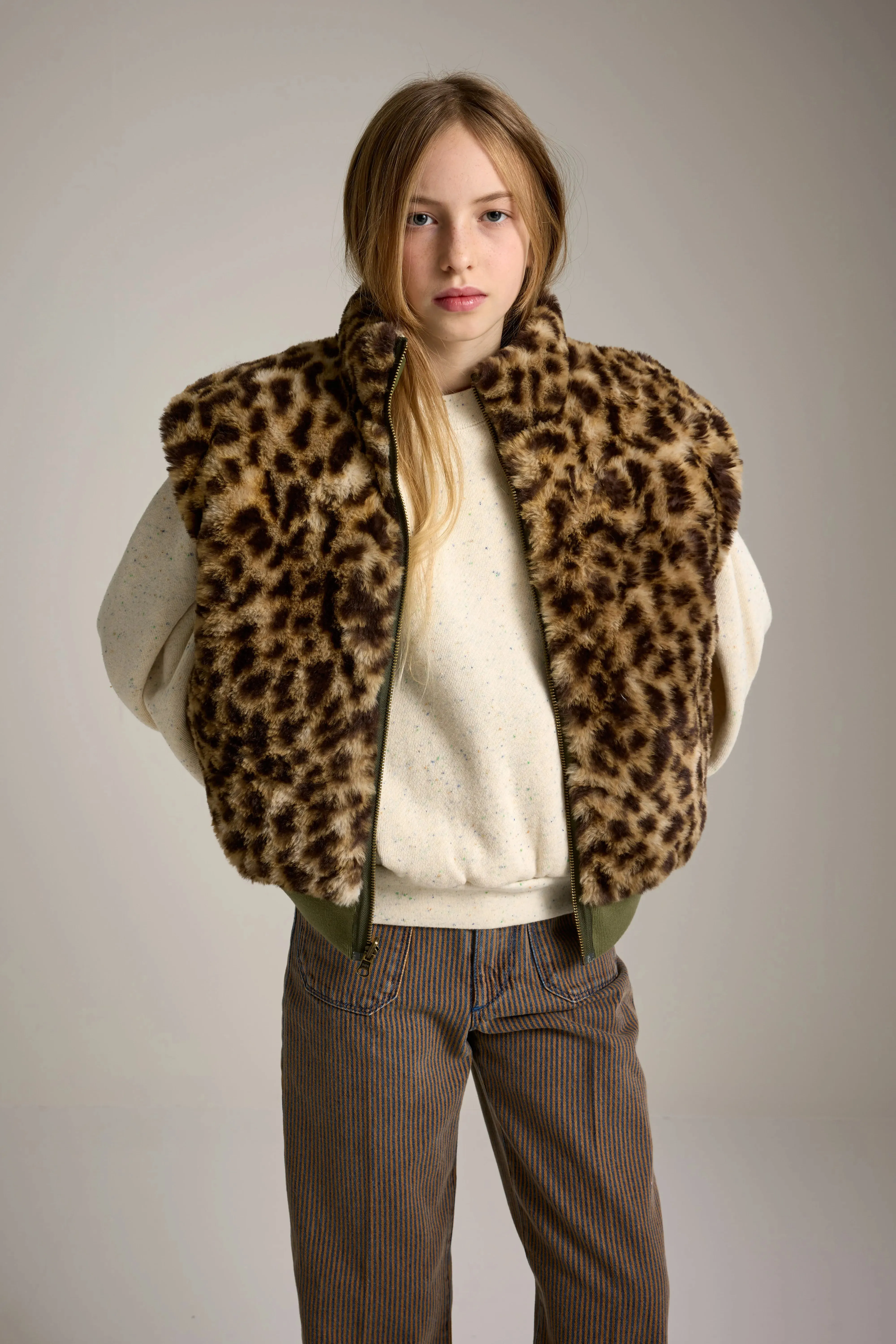 Herone bodywarmer (252 / G / ARMY) Houndstooth Print HoodedStyle