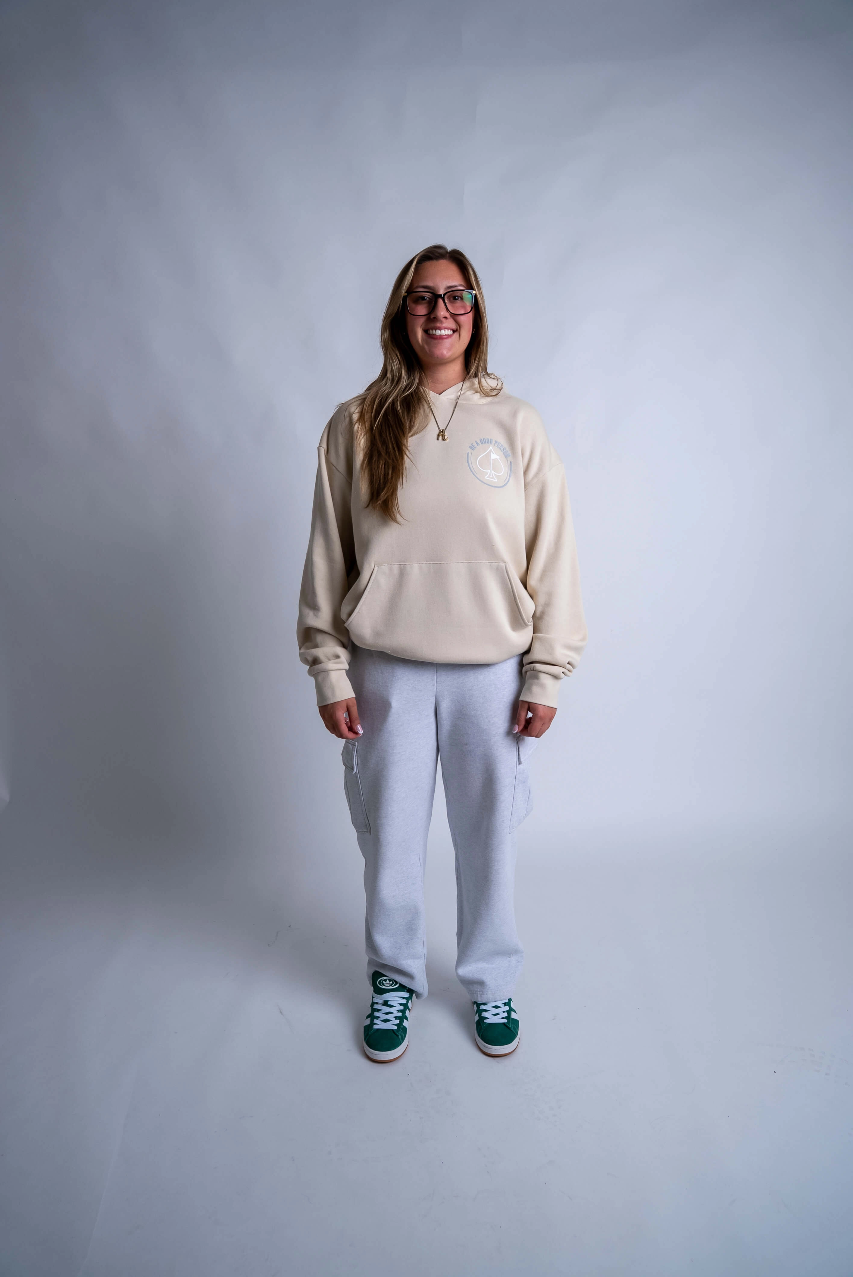 Rat like Be A Good Person X Pins and Aces Relax Hood Hoodie - Cream